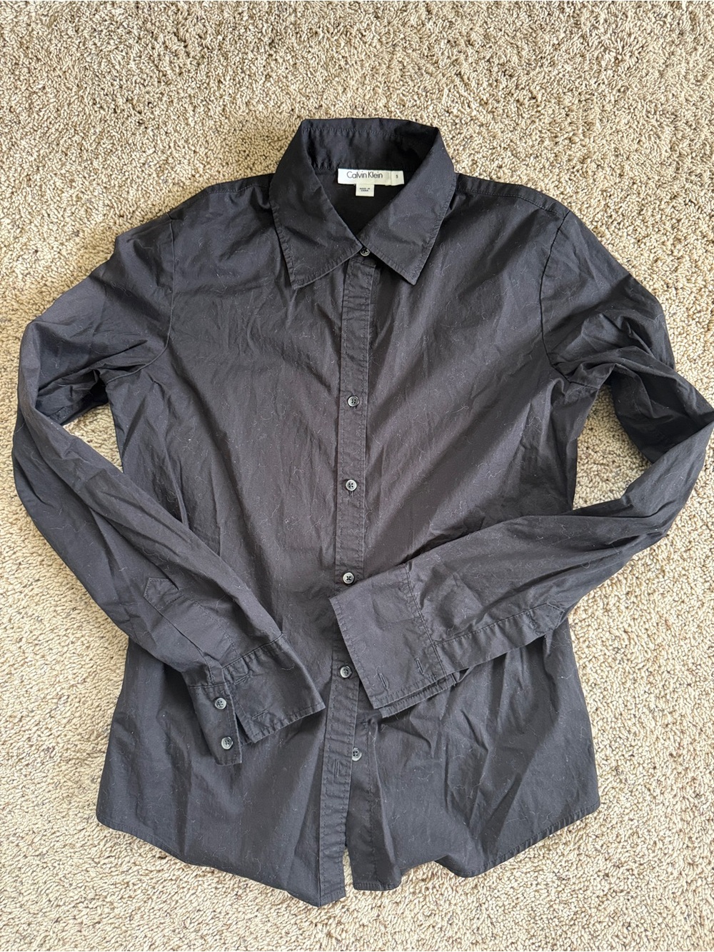Calvin Klein Women's Black Button-Down Shirt